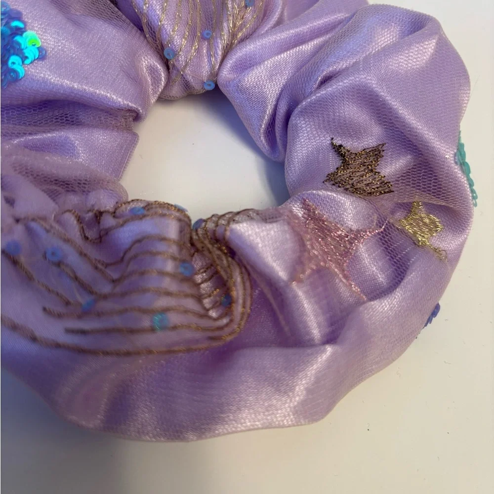 Purple Scrunchie with Sequin Accents sku 1011 - Picture 3 of 5
